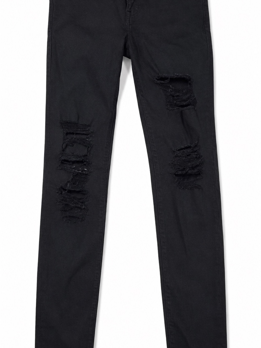 American Apparel Black High-Rise Distressed Skinny Jeans